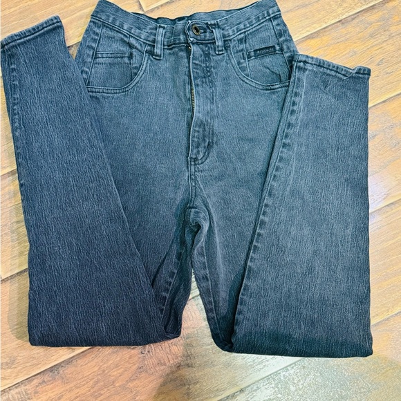 Vintage 90s Gitano Jeans Womens SZ 8 Black Tapered Leg High Waist Mom Jeans - Picture 2 of 4